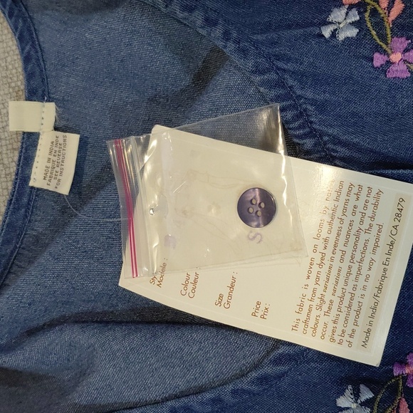 Denim Embroidered Button-Front Women’s Dress - Picture 8 of 9